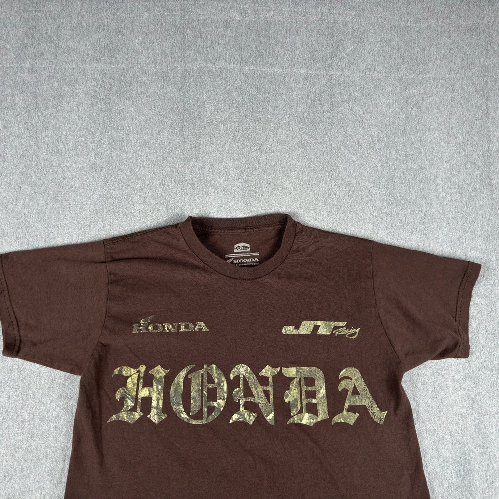 Honda Racing JT Racing T Shirt Mens M‎ Brown Camo Graphic 95 Motocross Y2K